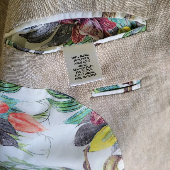 NWOT Cremieux Men's Linen Martinique Collection Henry Washed Linen Blazer L